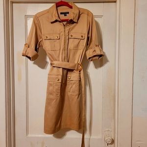 Khaki dress with belt